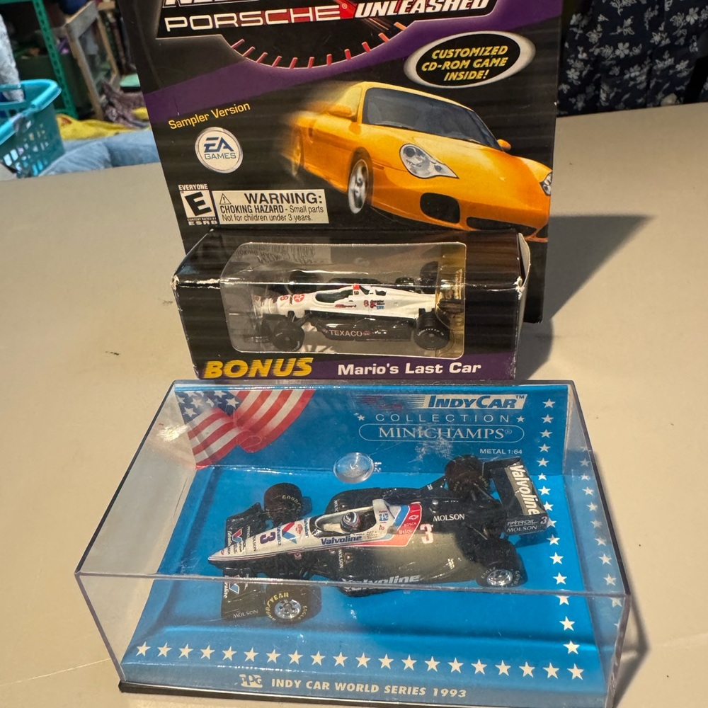 Texaco Porsche Unleashed Mario’s Last Car and Indy Car Valvoline Diecast Set